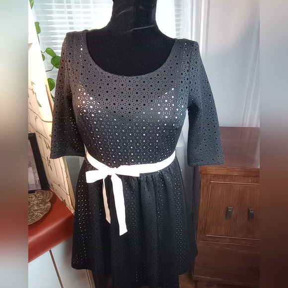 REDUCED! Plenty by Tracy Reese NWT Black Eyelet Over Ivory Chemise Dress Sz4 - Picture 3 of 14